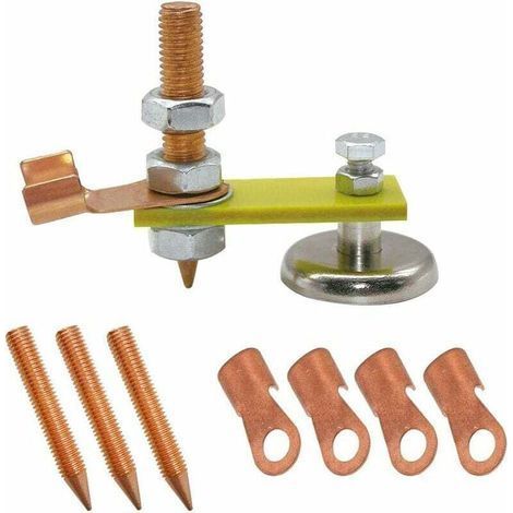 Testa magnetica per saldatura, strumento accessorio per saldatura, accessori per saldatura, morsetto di massa magnetico per saldatura (1/4)
