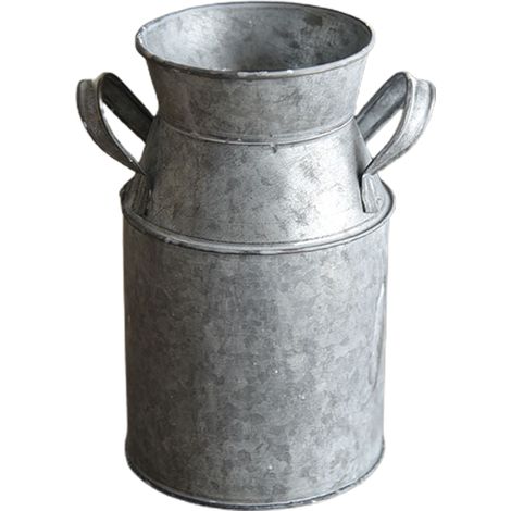 Maceta metálica ligera [Favorite] Modelo Favorite, maceta metálica resistente a los rayos UV con sistema de drenaje – Altura 18,5 cm, Diámetro 9,5 cm, varios colores (Vintage, Blanco, Dorado), 1 unida (1/5)