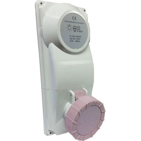 Presa con trasformatore di sicurezza 16A 24V 150VA IP66 (1/2)