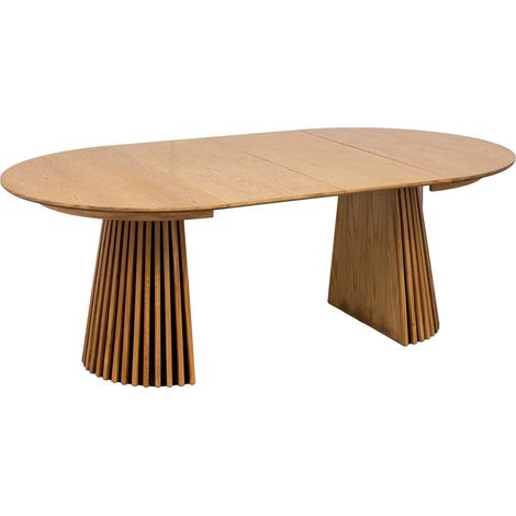 Tokyo table de salle à manger avec 2 plateaux Ø120x120-160-200cm supplémentaires chêne plaqué.