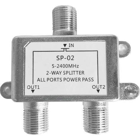Répartiteur de câble coaxial numérique 2 voies 5-2400 MHz, connecteur récepteur de signal TV satellite bidirectionnel pour SATV/CATV (1/5)