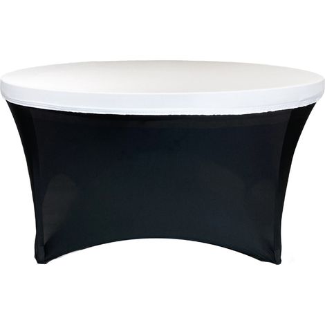 Tovaglia elastica, copritavolo, copritavolo bianco per tavoli rotondi diametro 180cm (1/3)