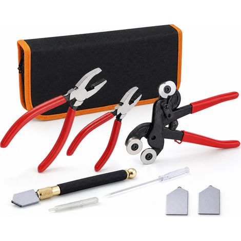 Glass and mosaic cutting kit with pliers and glass cutter (1/5)