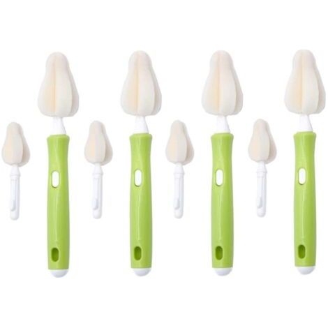 Lot de 8 brosses de nettoyage en éponge pour tétines de biberons et accessoires (1/5)