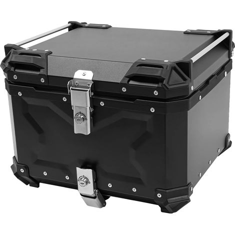 Baúl para motocicleta, impermeable, de gran capacidad, negro. (1/2)