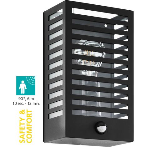 Applique Esterno Contemporanea Alamonte 3 Alluminio Nero E27 (1/4)