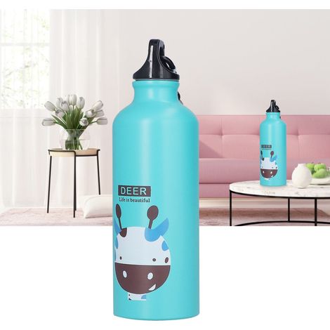 Gourde pour enfants de style américain, gourde de sport, gobelet pour eau froide, gobelet à une seule paroi, cerf vert. (1/5)
