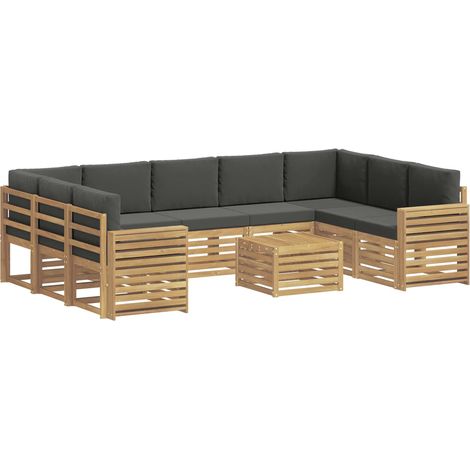 Conjunto de sofás de exterior 10 pcs Blanco y Antracita vidaXL (1/5)