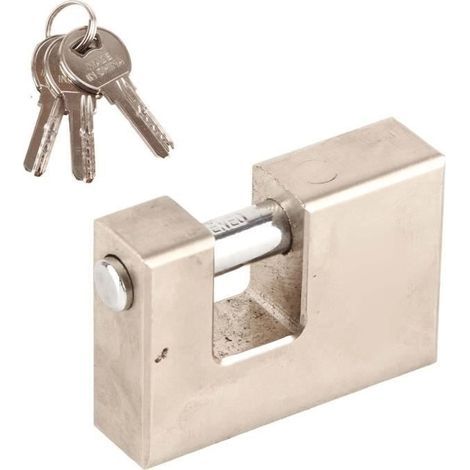 Set di 2 lucchetti di sicurezza con chiave, alta sicurezza, 6 chiavi, lucchetto orizzontale per esterni con chiave per serratura di porta di motocicletta. (1/4)