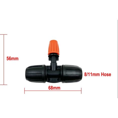 20 Pièces de Raccord en T à Verrouillage avec Buse Intégrée Orange - Connecteur 3 Voies-x (1/4)