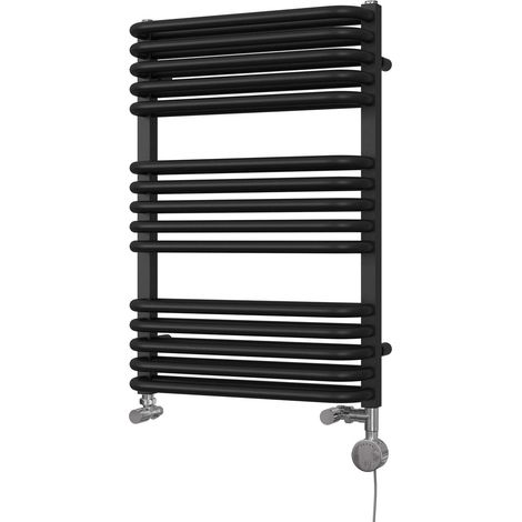 Crossmoor - Black Dual Fuel Towel Rail H736mm x W500mm Thermostatic (1/3)