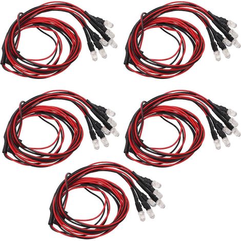 Kit 5 pièces LED RC 24,8 pouces, 6 LED par élément, silicone résistant, fonctionnement simple, éclairage 6LED pour coffre de voiture RC et avion (1/5)