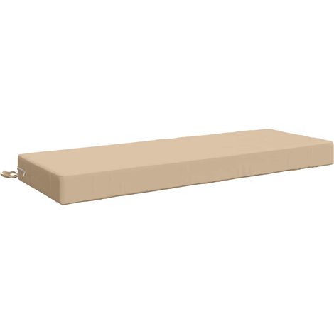 Coussin d'assise d'extérieur 100 % polyester Crème 120 x 40 x 10 cm (1/5)