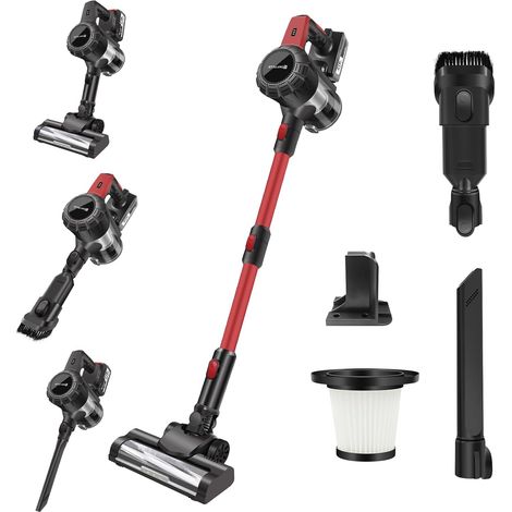 Aspirateur sans fil 500 W avec batterie 3,0 Ah, 15000 Pa/65 min, moteur sans balais, filtre HEPA, brosse de sol rotative, aspirateur sans fil pour sols durs, tapis, poils d'animaux (1/5)