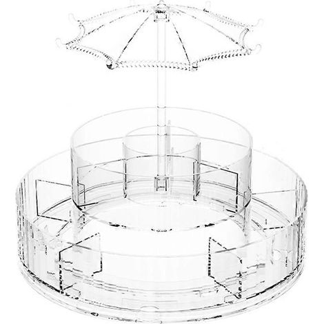 Transparente Kosmetikaufbewahrungsbox für den Schreibtisch, drehbarer Lidschattenpinsel, Lippenstifte