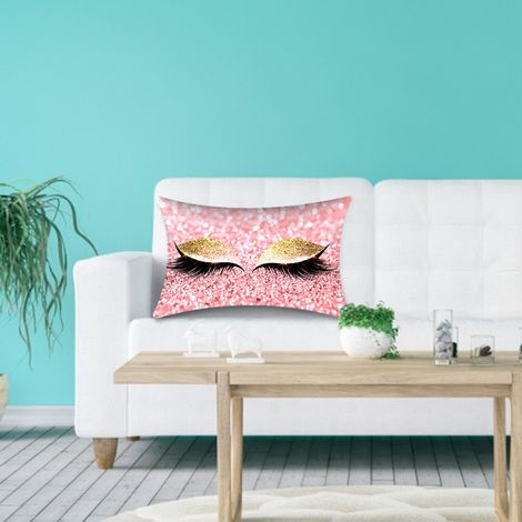 30 x 50 cm Kissenbezug mit glänzendem Wimpernmuster für Zuhause, Sofa, Bett, Auto, Lendenkissen (M) (1/5)