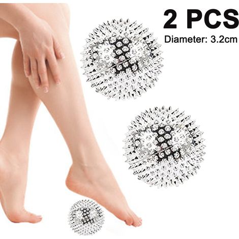 Une paire de boules de massage magnétiques de 3,2 cm - argent (1/5)