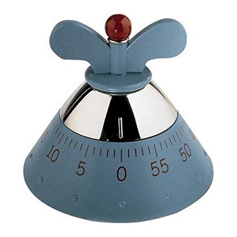 Alessi Kitchen Timer A09 - Timer da Cucina di Design con Movimento Meccanico in Resina Termoplastica, Azzurro (1/4)