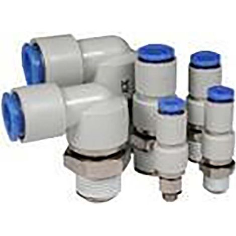 Raccord tournant pneumatique SMC KSH, R 1/4 Mâle, 10 mm Push-in PBT ( Prix pour Paquet de 2 )