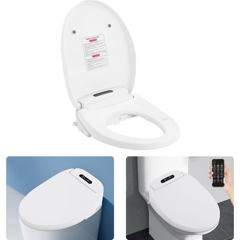 【Chauffage et ventilation】Siège de WC allongé avec baignoire intégrée, siège de WC électrique avec baignoire intégrée et siège chauffant, température réglable, veilleuse LED, avec télécommande (1/5)