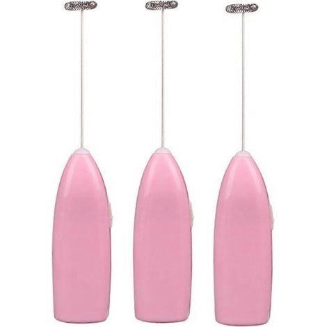 Agitateur entièrement automatique pour café, mousseur à lait, batteur électrique, mini-batteur à œufs, fouet à crème rose (1/5)