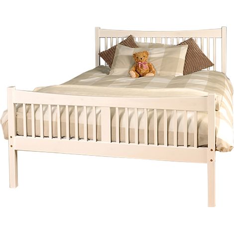 4ft6 Wooden Bed Frame in White