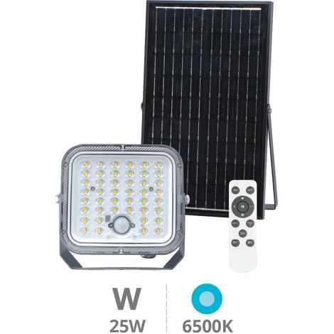 Proiettore solare LED Pamol con sensore di movimento e crepuscolare 25W 6500K IP65 Nero (1/5)