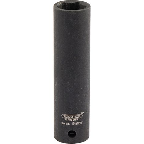 Draper Expert HI-TORQ® 9mm Deep Impact Socket – 1/4" Drive, Metric, Heavy-Duty Deep Socket for High Torque Applications (1/5)