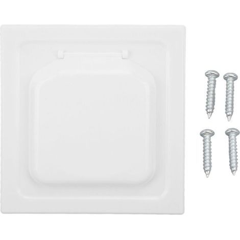 Couvercle d'aération de sèche-linge à double porte, échappement extérieur ABS avec 4 vis pour tuyaux et évents en pouces, blanc (1/5)