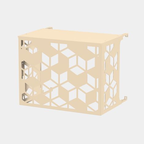 Cache climatiseur - Tessella Cache climatiseur - Tessella - Fixation murale - Ivoire RAL 1015 - Taille S (H 70 x L 90 x P 50-74 cm) (1/5)