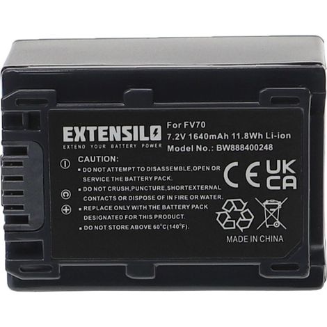 EXTENSILO Akku kompatibel mit Sony DCR-DVD910E, DCR-HC18E, DCR-HC20E, DCR-HC19E, DCR-DVD92E, DCR-HC16E, DCR-HC17E Kamera (1640 mAh, 7,2 V, Li-Ion) (1/3)