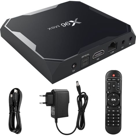 Boîtier TV Android 8.1 2 Go 16 Go S905X avec carte TF, clé USB, HDMI 2.1, prise UE 110-240V (1/5)