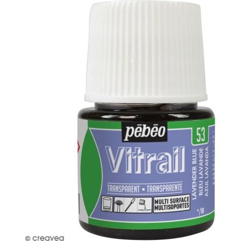 Peinture pour vitrail - PEBEO - Bleu Lavande - 45 ml - Transparente - Brillante (1/3)