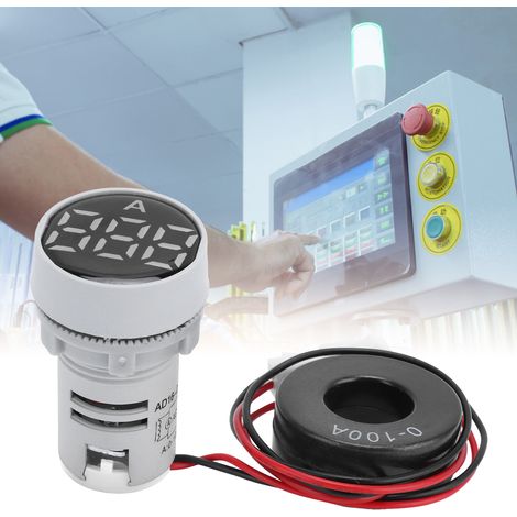 Voyant lumineux rond à cristal AD16-22DSA, type courant, 220 V CA, blanc (1/5)