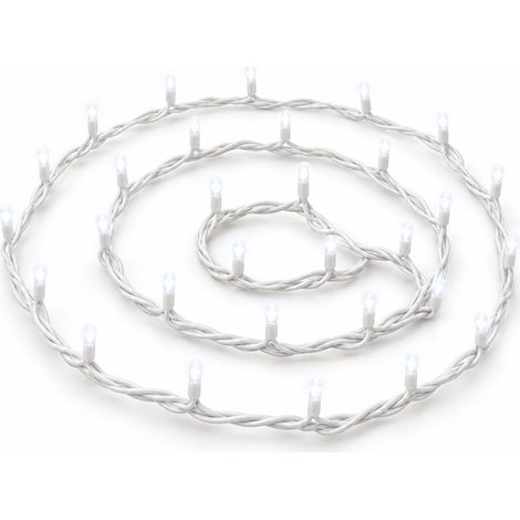 ETTROIT Catena Luminosa 100 LED, 10Mt, Luce Bianca, Cavo Bianco, IP65, Prolungabile, Effetto Flash Totale, ghirlanda nataliza, negozi, balcone (1/5)