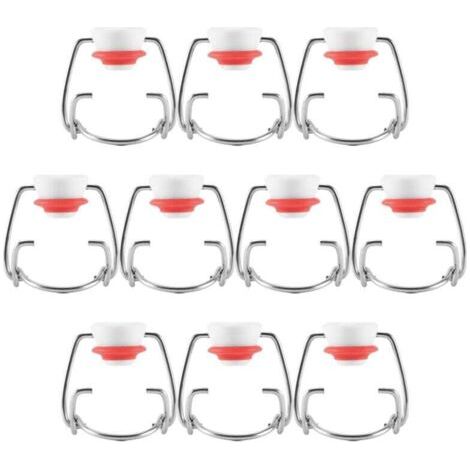 Swing-top glass bottle stoppers, beer bottle stoppers with flip-top lids, soft drink bottle stoppers, 10-piece set--DTEKGAZ