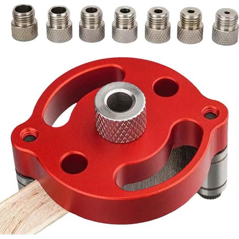 Gabarit de perçage autocentreur pour tourillons – Guide de perçage manuel pour bois (compatible avec des forets de 3 à 10 mm) pour un perçage vertical précis (1/5)