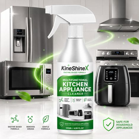 KineShineX Fleckenentferner-Spray für Küchengeräte: Sanftes Reinigungsspray mit Bio-Enzym-Entfetter (1/5)
