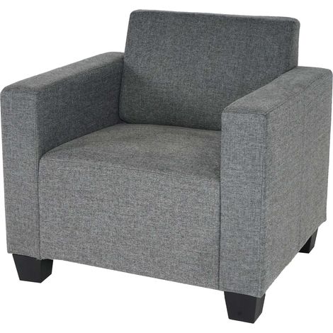 Sessel Loungesessel Moncalieri, Stoff/Textil grau