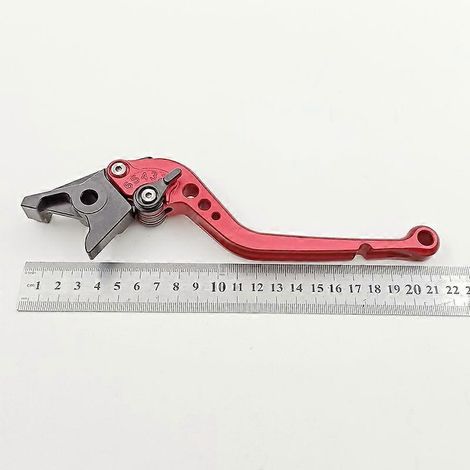 Convient pour les motos Boolean 1125R GSX250R DL250 : accessoires de biellette de direction et de klaxon de frein avant modifiés (tige longue rouge). (1/5)