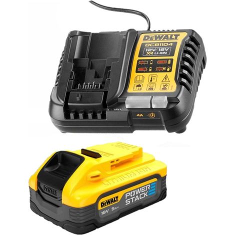 Dewalt DCB1104H1-QW Pack - Chargeur + Batterie Powerstack XR 18V - 5Ah - Li-Ion