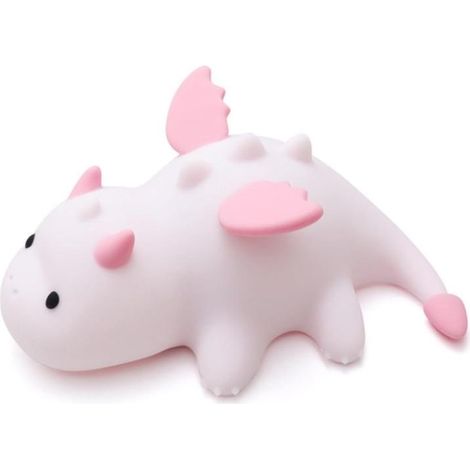 Children's Night Light Dragon Soft Silicone Portable LED Decorative Lamp 8 Colors Timer Bedroom Gift Pink (1/4)