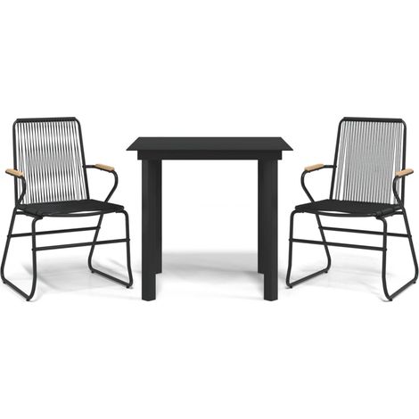 Maison Exclusive - Set da Pranzo da Giardino 3 pz Nero in Rattan PVC