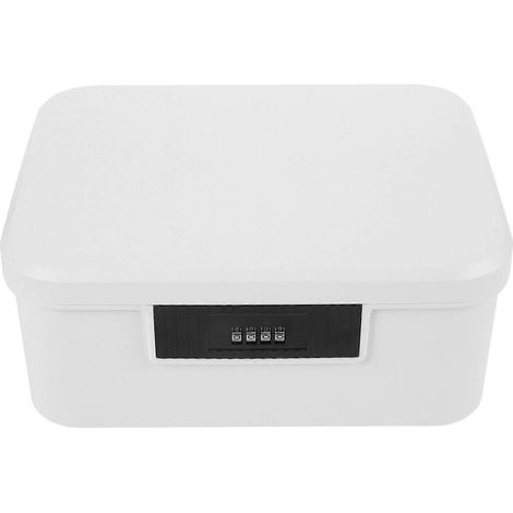 Petit coffre-fort portable en ABS ivoire avec serrure intégrée (1/5)