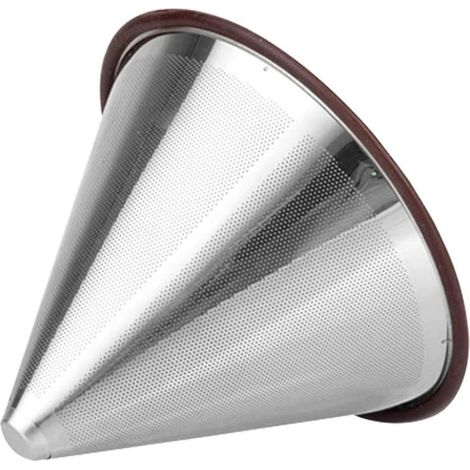 Paperless Stainless Steel Pour Over Coffee Filter, Reusable Drip Coffee FilterDouble Mesh Drip Coffee Filter (1/5)