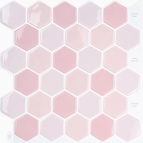 10 x 3D Hexagon Wall Tile Stickers for Kitchen Bathroom (30.5 x 30.5 cm) (1/5)