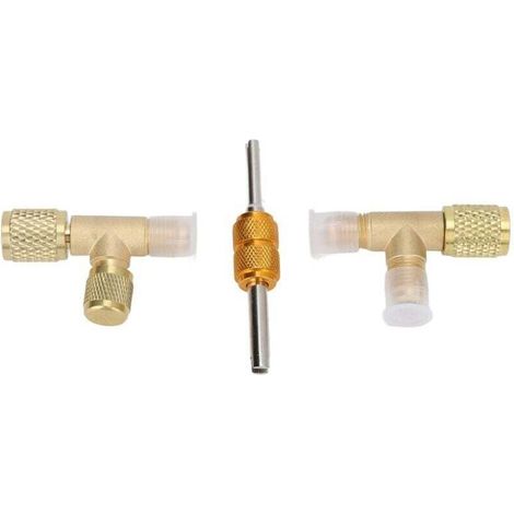 Adaptateur en T en laiton pour vannes 1/4 po, raccord rapide, raccords en T pour manomètre à vide, réfrigérant R22, R12, R134