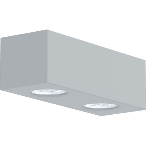 LUMICOM  MANHATTAN M Plafoniera, 2X GU10, max 33W, metallo, grigio, 25x10cm