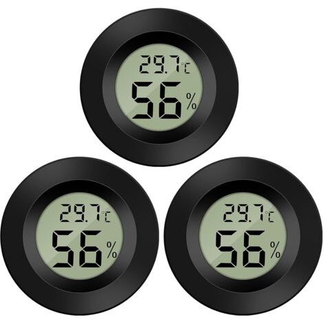 LaBlanc – 3er-Pack Hygrometer, Thermometer, digitaler LCD-Monitor, Luftfeuchtigkeitsmessgerät für Luftbefeuchter, Luftentfeuchter, Gewächshaus, Keller, Babyzimmer