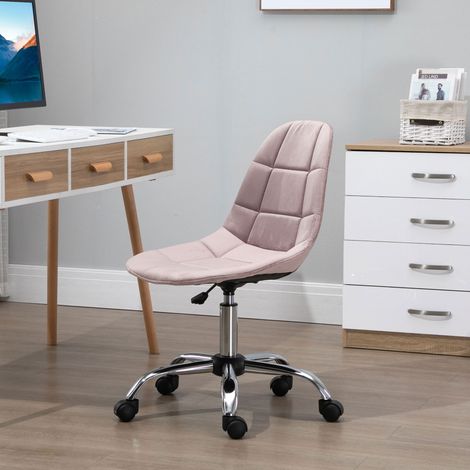 Sedia de bureau pivotante, design ergonomique et réglable sans accoudoirs, rose, 59x59x81-91cm (1/5)
